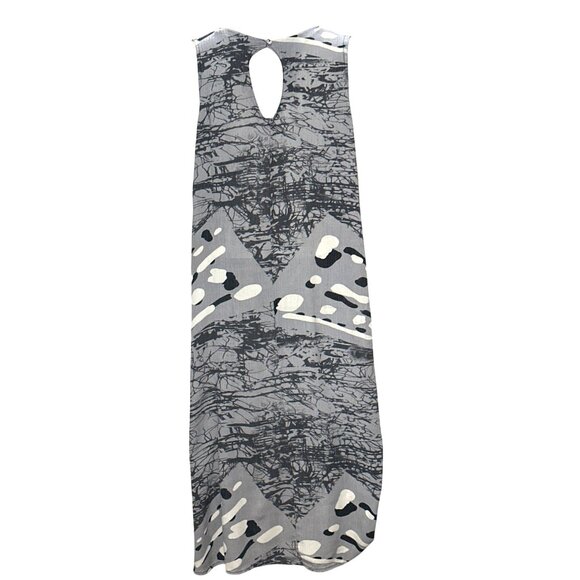 CCC Sleeveless A Line Gray Abstract Art Print Maxi Dress With Keyhole Back Small - Picture 3 of 6